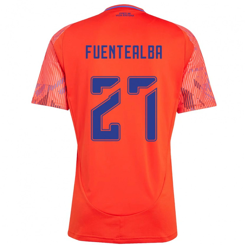 Danxen Kinderen Jeison Fuentealba #27 Oranje Rood Uitshirt Uittenue 2025/26 T-Shirt