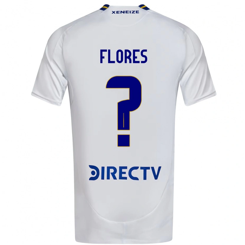 Danxen Kinderen Leonel Flores #0 Wit Blauw Uitshirt Uittenue 2025/26 T-Shirt