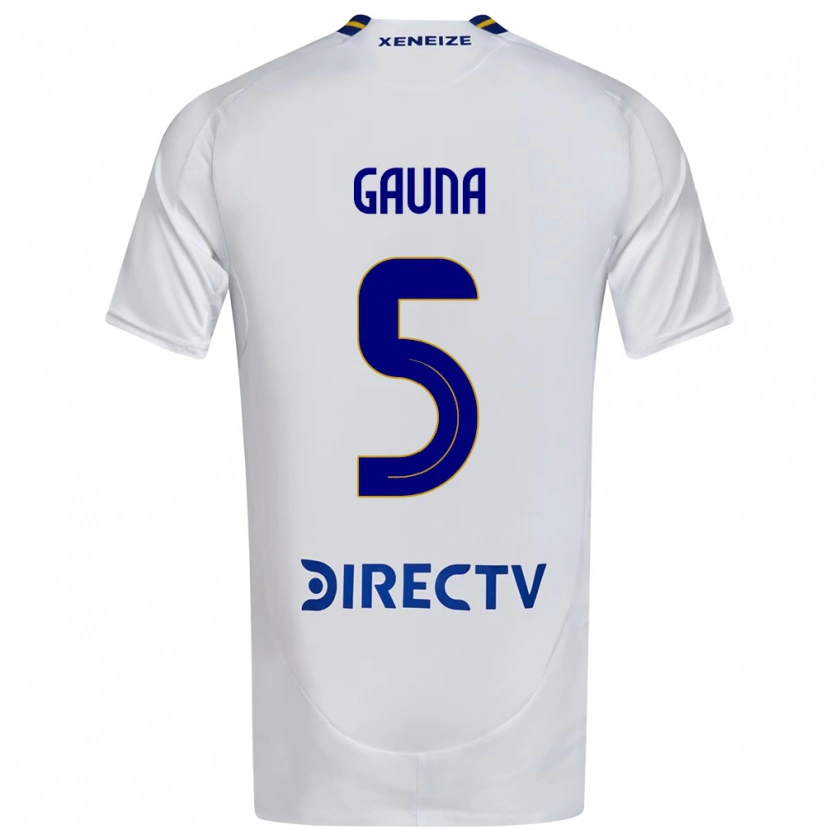 Danxen Kinderen Santiago Gauna #5 Wit Blauw Uitshirt Uittenue 2025/26 T-Shirt