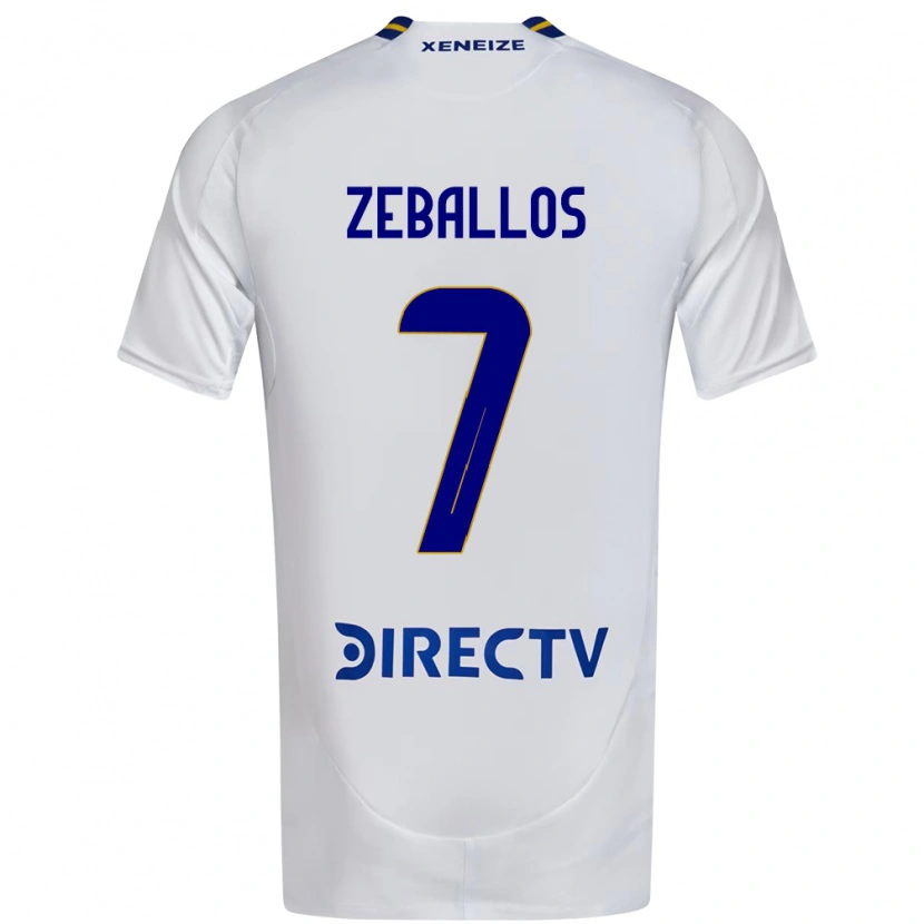 Danxen Kinderen Exequiel Zeballos #7 Wit Blauw Uitshirt Uittenue 2025/26 T-Shirt
