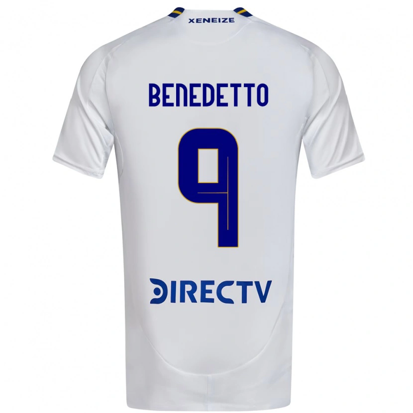 Danxen Kinderen Dario Benedetto #9 Wit Blauw Uitshirt Uittenue 2025/26 T-Shirt