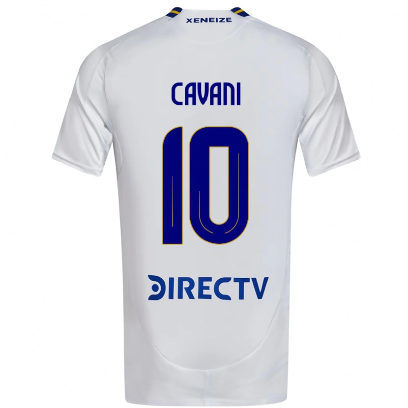 Danxen Kinderen Edinson Cavani #10 Wit Blauw Uitshirt Uittenue 2025/26 T-Shirt
