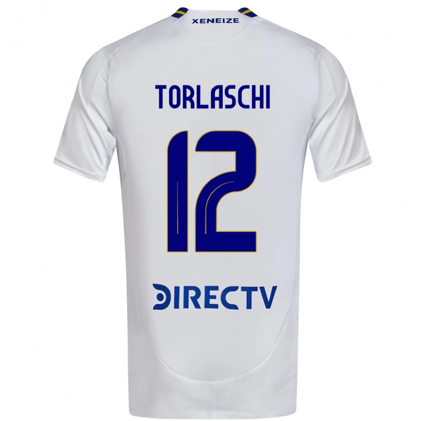 Danxen Kinderen Lucas Torlaschi #12 Wit Blauw Uitshirt Uittenue 2025/26 T-Shirt