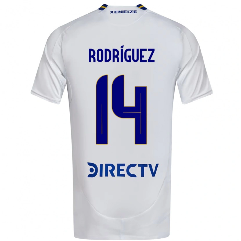 Danxen Kinderen Isaías Rodríguez #14 Wit Blauw Uitshirt Uittenue 2025/26 T-Shirt