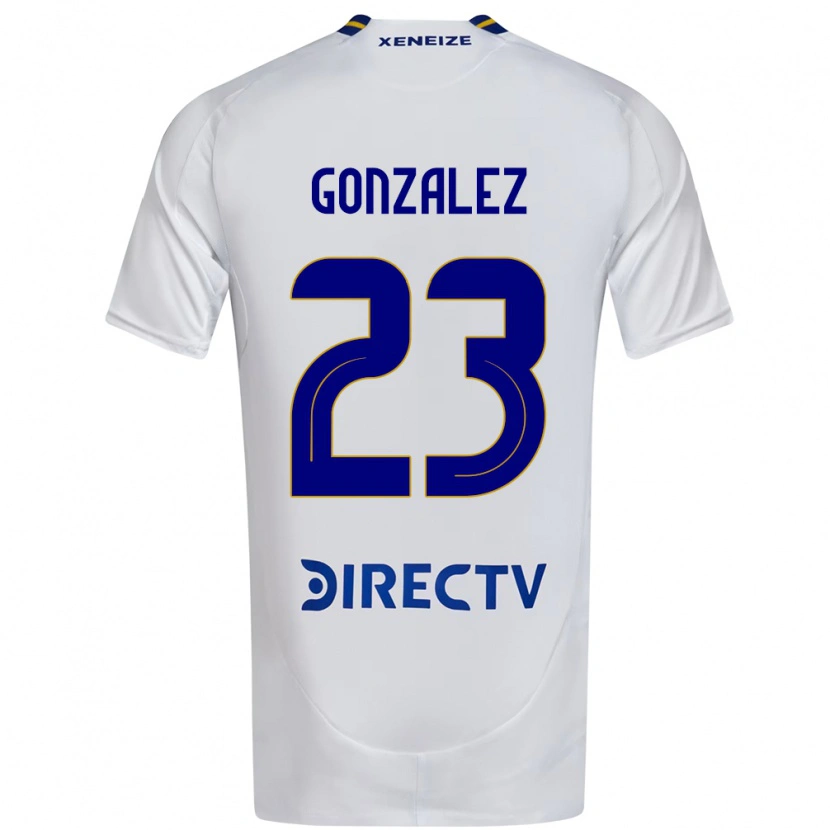 Danxen Kinderen Diego Gonzalez #23 Wit Blauw Uitshirt Uittenue 2025/26 T-Shirt
