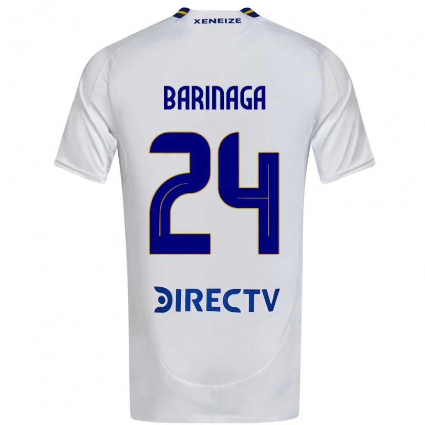 Danxen Kinderen Juan Barinaga #24 Wit Blauw Uitshirt Uittenue 2025/26 T-Shirt
