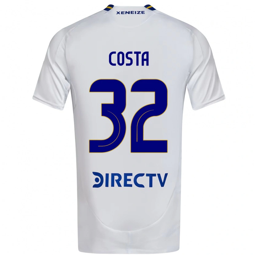Danxen Kinderen Ayrton Costa #32 Wit Blauw Uitshirt Uittenue 2025/26 T-Shirt