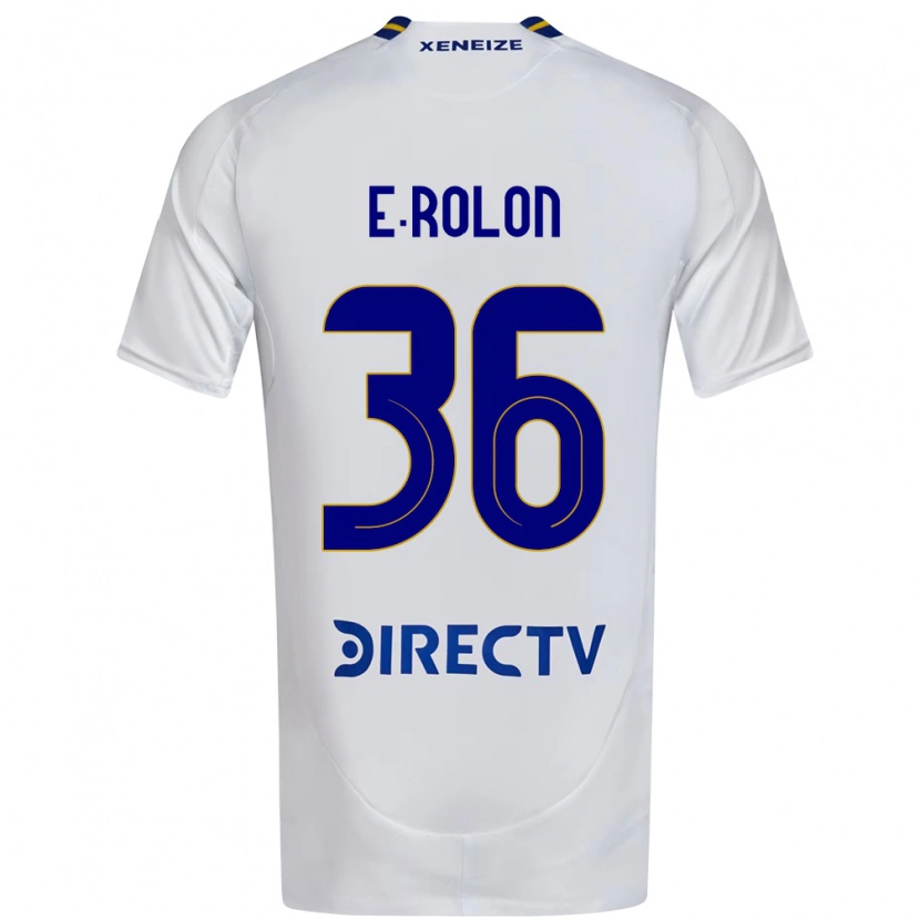 Danxen Kinderen Esteban Rolón #36 Wit Blauw Uitshirt Uittenue 2025/26 T-Shirt