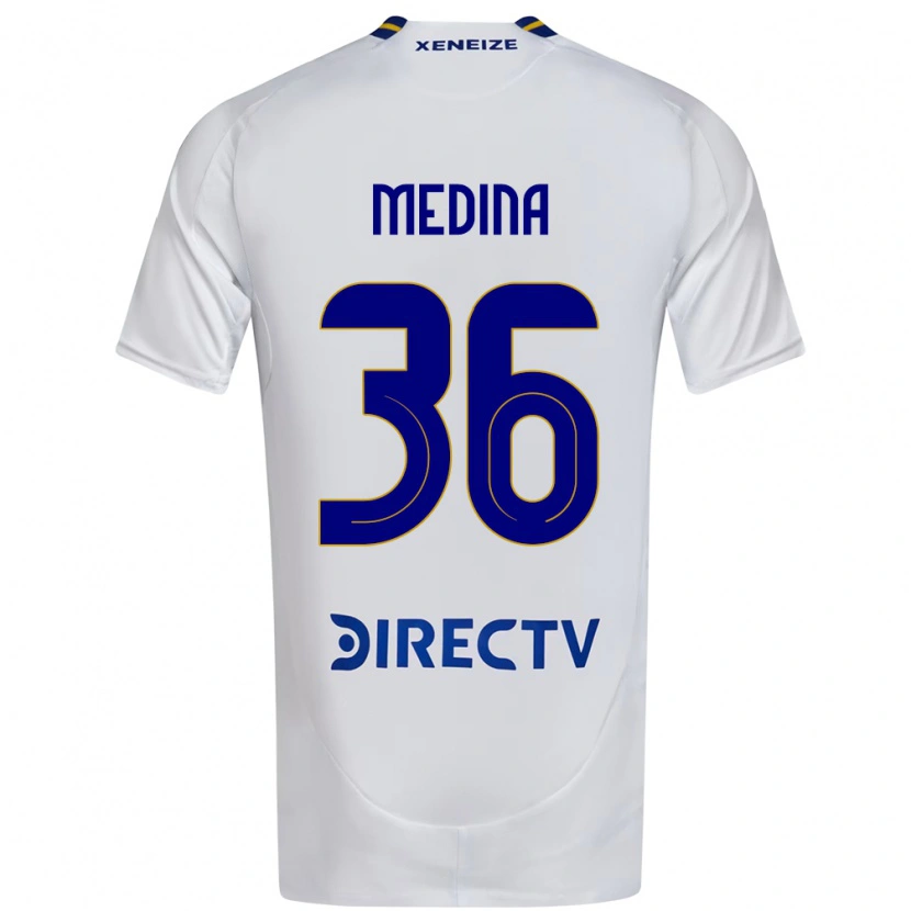 Danxen Kinderen Cristian Medina #36 Wit Blauw Uitshirt Uittenue 2025/26 T-Shirt