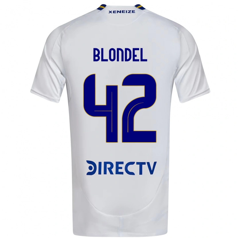 Danxen Kinderen Lucas Blondel #42 Wit Blauw Uitshirt Uittenue 2025/26 T-Shirt