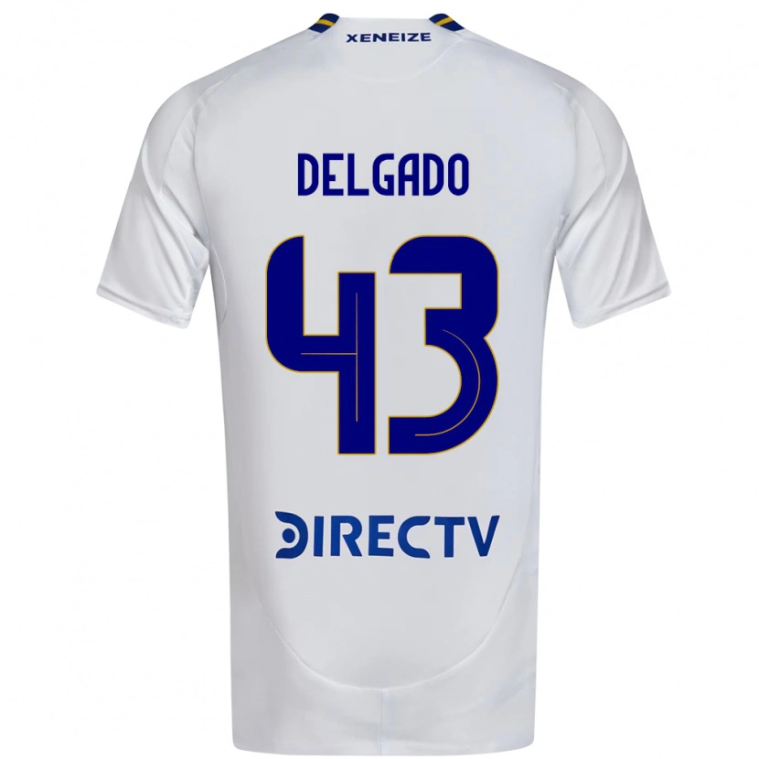 Danxen Kinderen Milton Delgado #43 Wit Blauw Uitshirt Uittenue 2025/26 T-Shirt