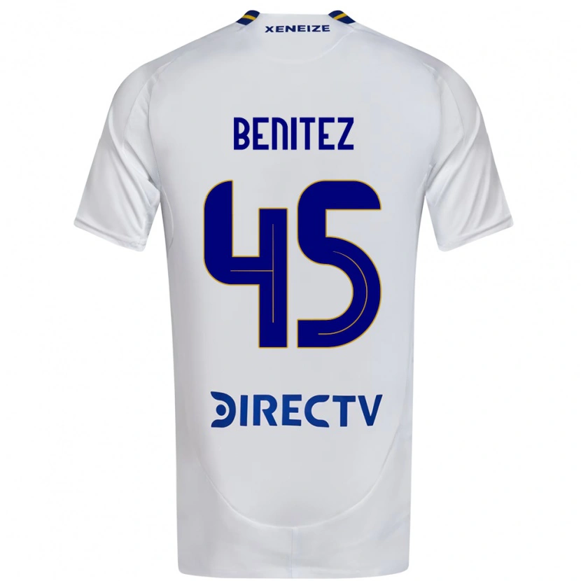 Danxen Kinderen Mauricio Benitez #45 Wit Blauw Uitshirt Uittenue 2025/26 T-Shirt