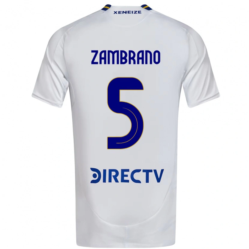 Danxen Kinderen Carlos Zambrano #5 Wit Blauw Uitshirt Uittenue 2025/26 T-Shirt