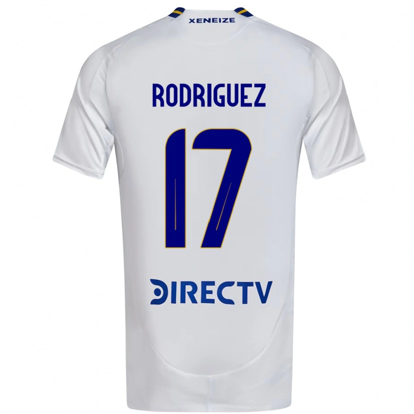 Danxen Kinderen Fanny Rodriguez #17 Wit Blauw Uitshirt Uittenue 2025/26 T-Shirt