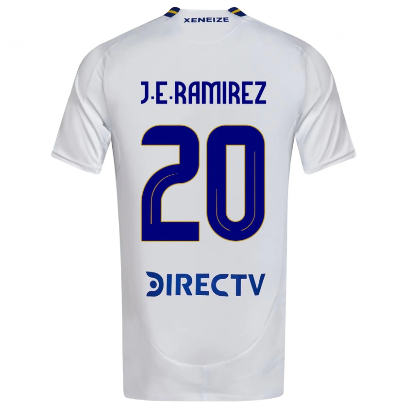 Danxen Kinderen Juan Edgardo Ramirez #20 Wit Blauw Uitshirt Uittenue 2025/26 T-Shirt
