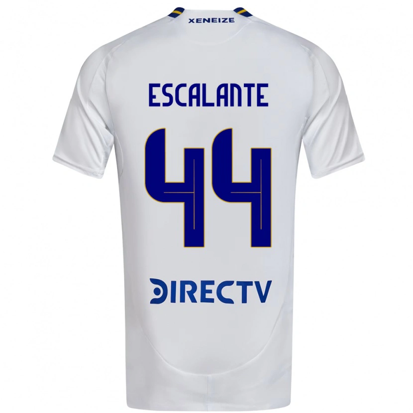 Danxen Kinderen Israel Escalante #44 Wit Blauw Uitshirt Uittenue 2025/26 T-Shirt