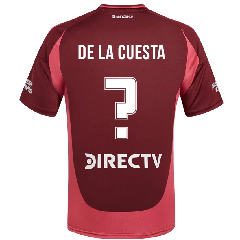 Danxen Kinderen Agustín De La Cuesta #0 Bourgondisch Magenta Uitshirt Uittenue 2025/26 T-Shirt