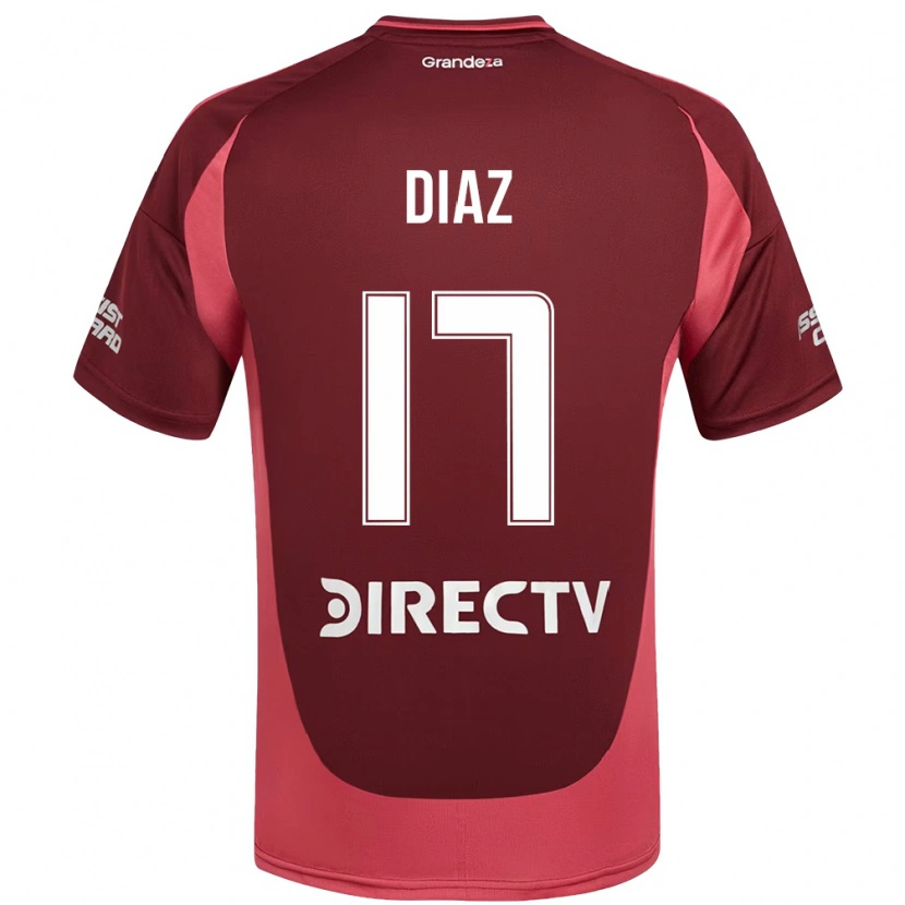 Danxen Kinderen Paulo Díaz #17 Bourgondisch Magenta Uitshirt Uittenue 2025/26 T-Shirt