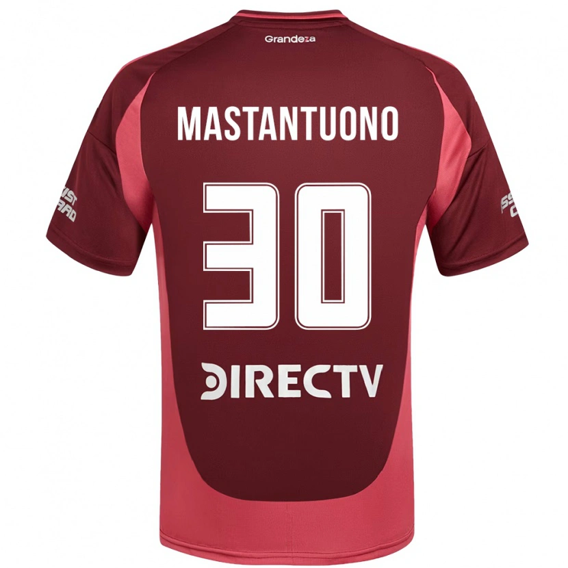 Danxen Kinderen Franco Mastantuono #30 Bourgondisch Magenta Uitshirt Uittenue 2025/26 T-Shirt