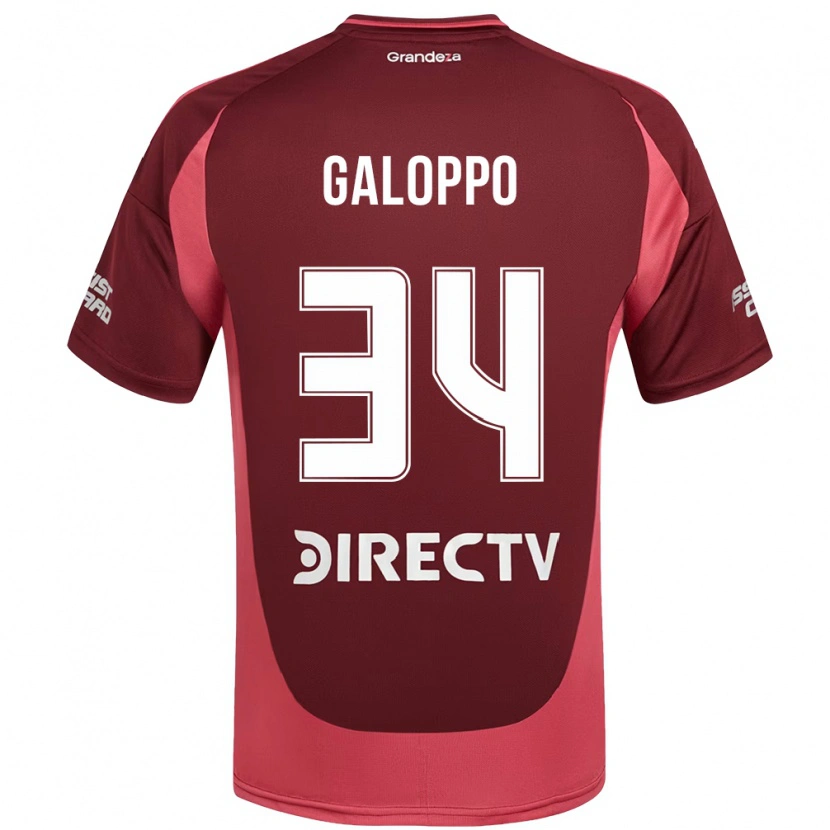Danxen Kinderen Giuliano Galoppo #34 Bourgondisch Magenta Uitshirt Uittenue 2025/26 T-Shirt
