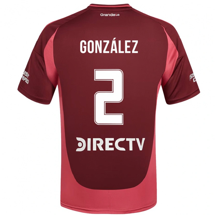 Danxen Kinderen Giuliana González #2 Bourgondisch Magenta Uitshirt Uittenue 2025/26 T-Shirt