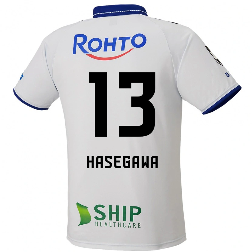 Danxen Kinderen Kosei Hasegawa #13 Wit Blauw Zwart Uitshirt Uittenue 2025/26 T-Shirt