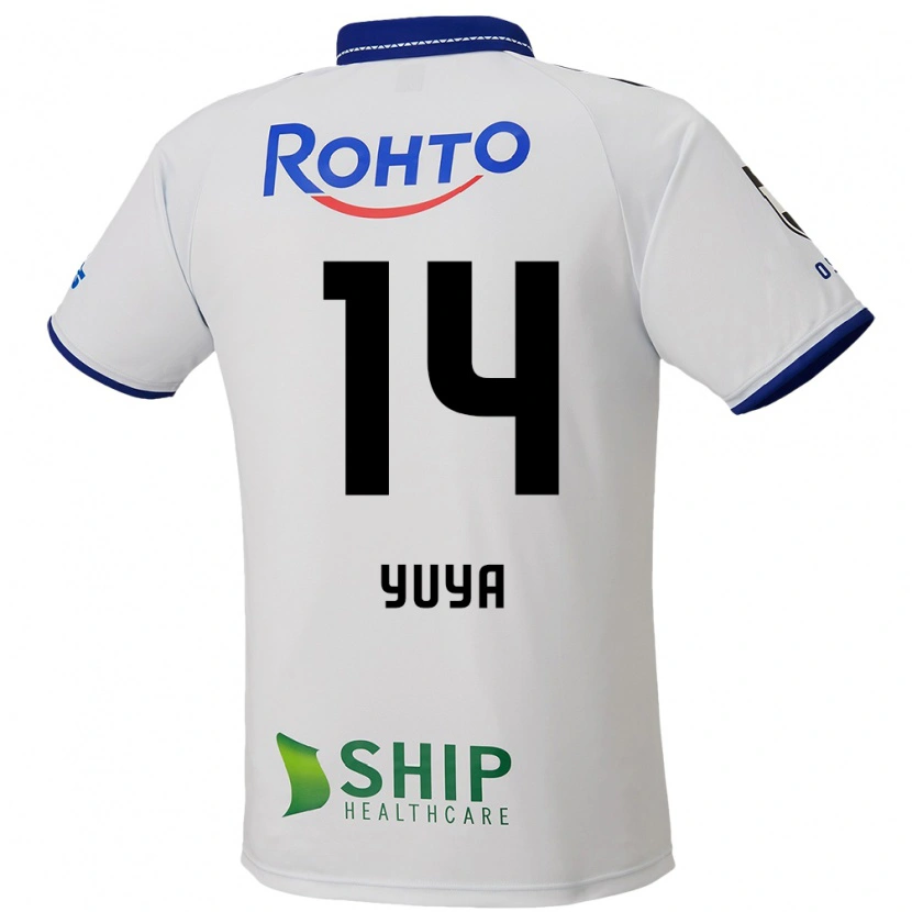 Danxen Kinderen Yuya Fukuda #14 Wit Blauw Zwart Uitshirt Uittenue 2025/26 T-Shirt