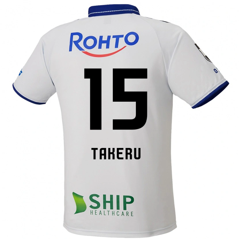 Danxen Kinderen Takeru Kishimoto #15 Wit Blauw Zwart Uitshirt Uittenue 2025/26 T-Shirt