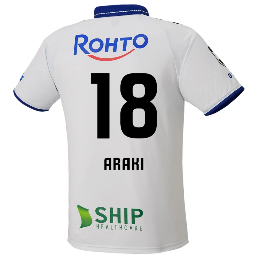 Danxen Kinderen Rui Araki #18 Wit Blauw Zwart Uitshirt Uittenue 2025/26 T-Shirt