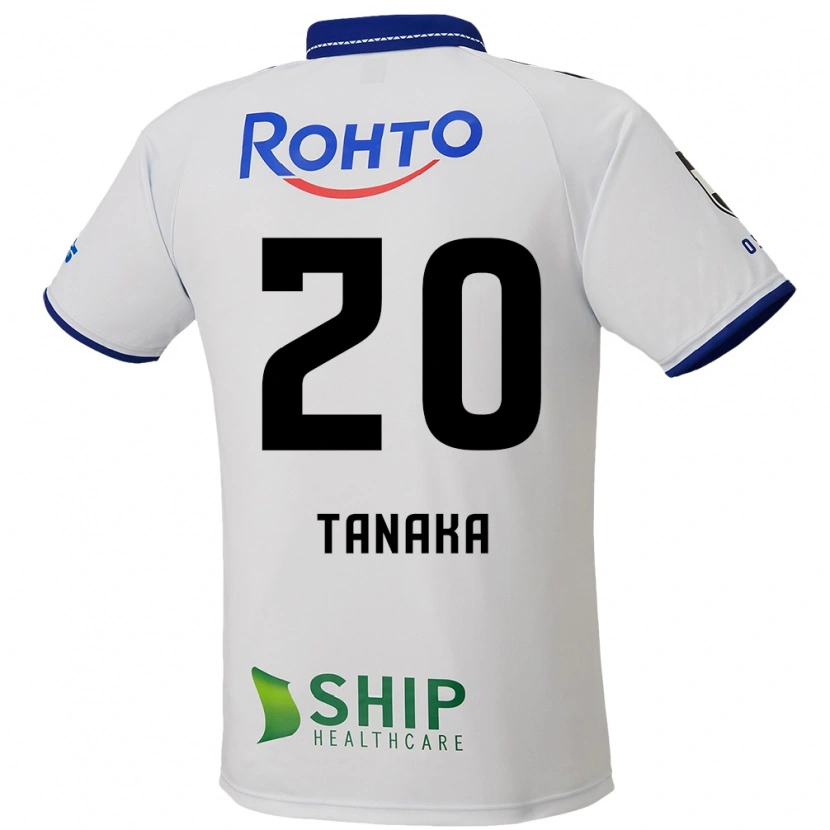 Danxen Kinderen Hyoga Tanaka #20 Wit Blauw Zwart Uitshirt Uittenue 2025/26 T-Shirt