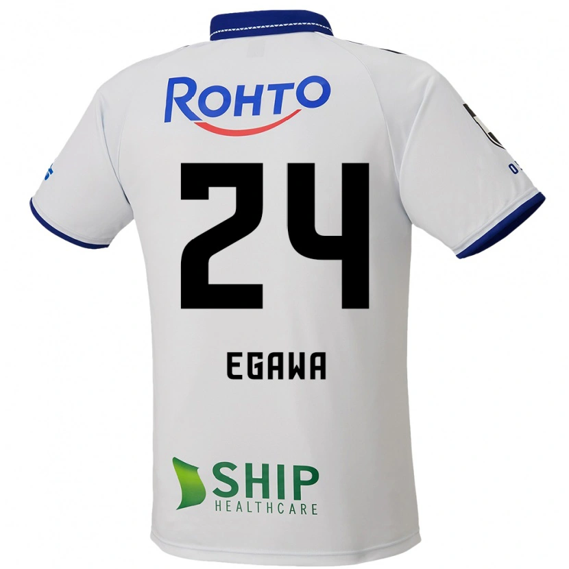 Danxen Kinderen Yusei Egawa #24 Wit Blauw Zwart Uitshirt Uittenue 2025/26 T-Shirt