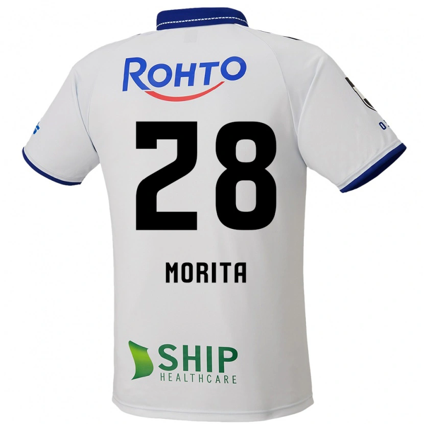Danxen Kinderen Masahiro Morita #28 Wit Blauw Zwart Uitshirt Uittenue 2025/26 T-Shirt