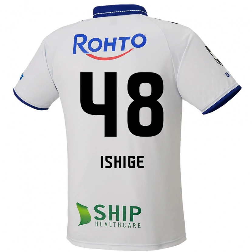 Danxen Kinderen Hideki Ishige #48 Wit Blauw Zwart Uitshirt Uittenue 2025/26 T-Shirt