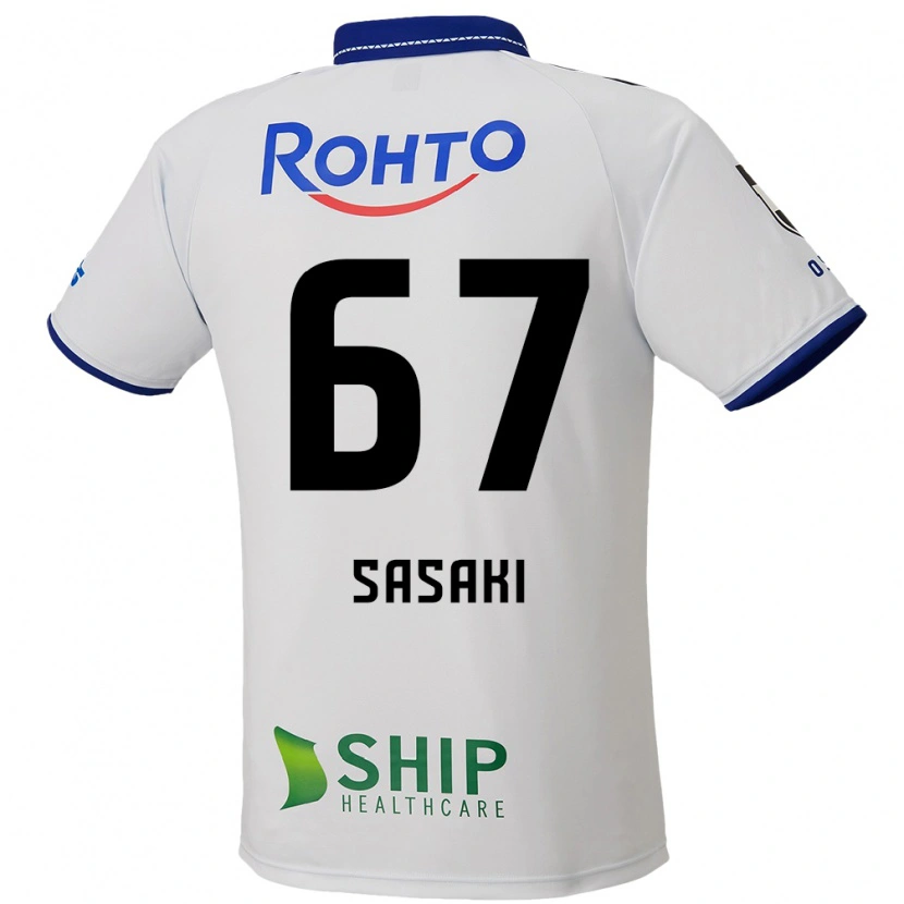 Danxen Kinderen Shogo Sasaki #67 Wit Blauw Zwart Uitshirt Uittenue 2025/26 T-Shirt