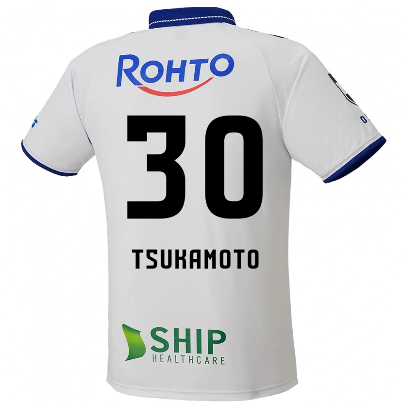 Danxen Kinderen Dai Tsukamoto #30 Wit Blauw Zwart Uitshirt Uittenue 2025/26 T-Shirt