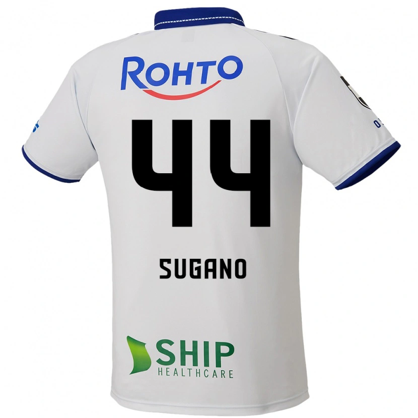 Danxen Kinderen Ryusei Sugano #44 Wit Blauw Zwart Uitshirt Uittenue 2025/26 T-Shirt