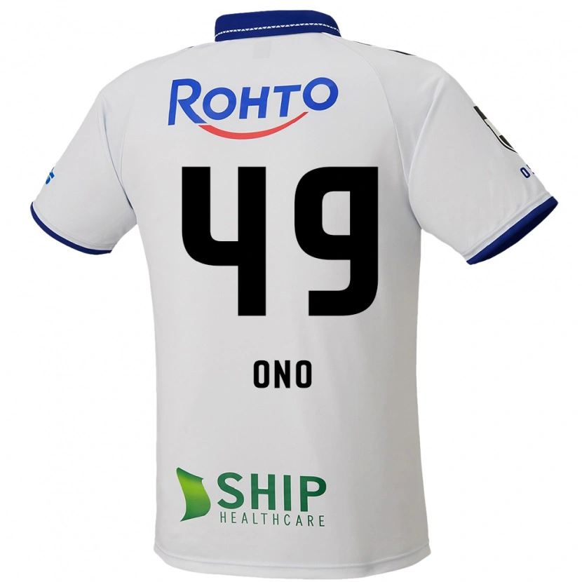Danxen Kinderen Shinri Ono #49 Wit Blauw Zwart Uitshirt Uittenue 2025/26 T-Shirt