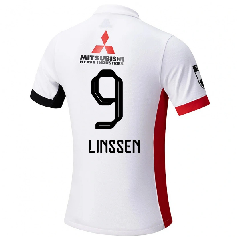 Danxen Kinderen Bryan Linssen #9 Wit Zwart Uitshirt Uittenue 2025/26 T-Shirt