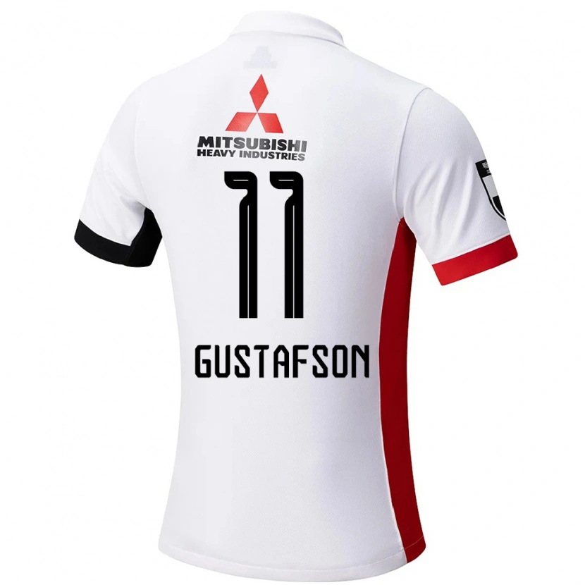 Danxen Kinderen Samuel Gustafson #11 Wit Zwart Uitshirt Uittenue 2025/26 T-Shirt