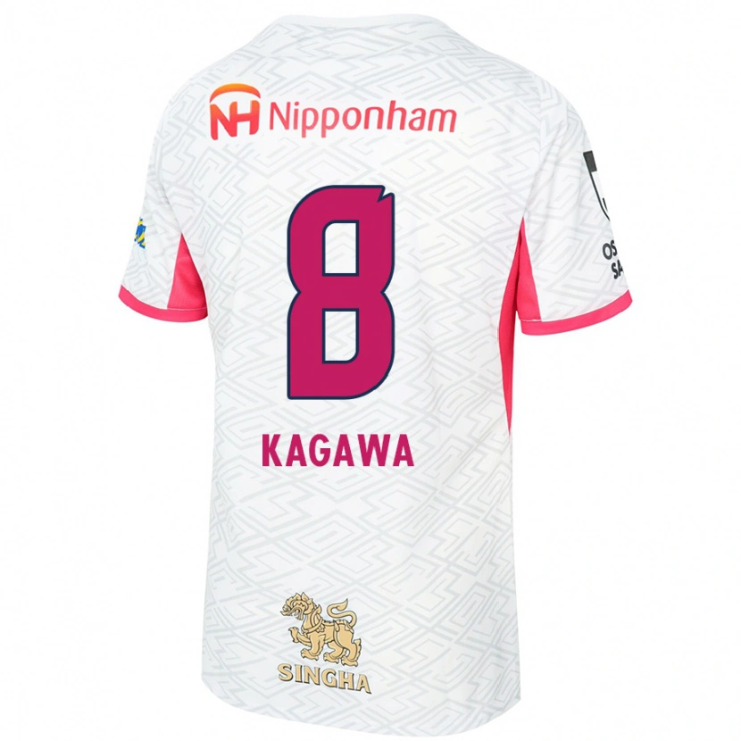 Danxen Kinderen Shinji Kagawa #8 Wit Sakura Roze Uitshirt Uittenue 2025/26 T-Shirt