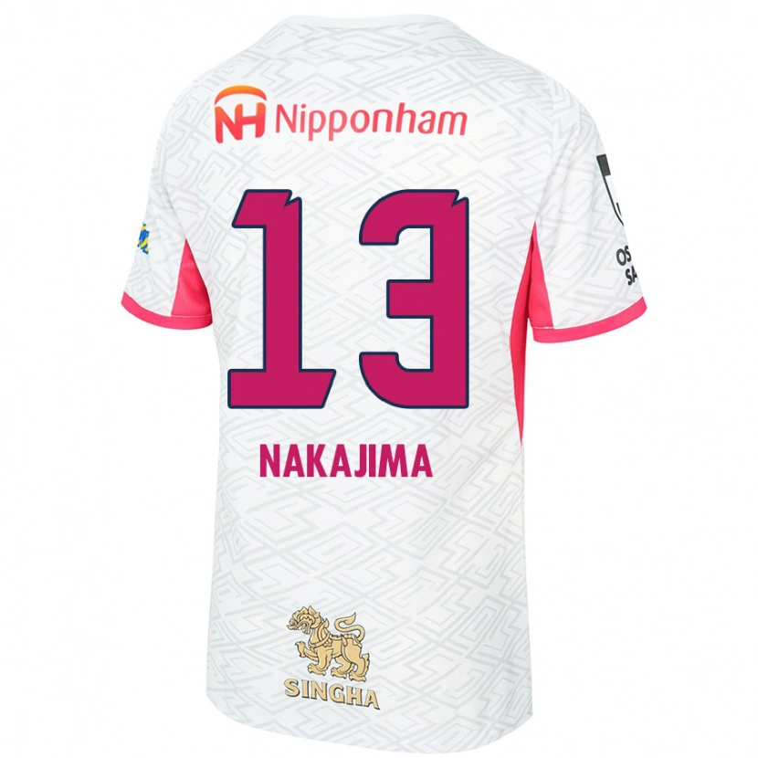 Danxen Kinderen Motohiko Nakajima #13 Wit Sakura Roze Uitshirt Uittenue 2025/26 T-Shirt