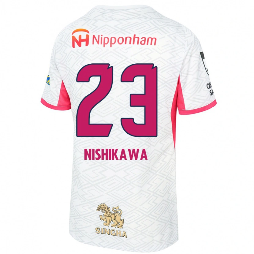 Danxen Kinderen Hiroki Nishikawa #23 Wit Sakura Roze Uitshirt Uittenue 2025/26 T-Shirt