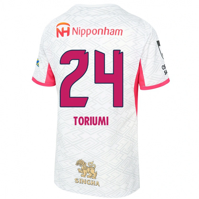 Danxen Kinderen Koji Toriumi #24 Wit Sakura Roze Uitshirt Uittenue 2025/26 T-Shirt