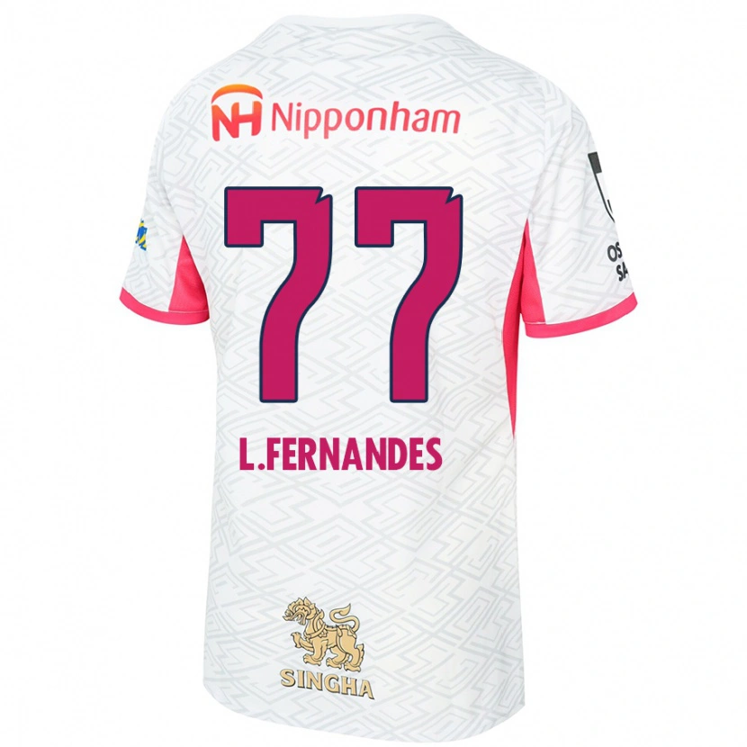 Danxen Kinderen Lucas Fernandes #77 Wit Sakura Roze Uitshirt Uittenue 2025/26 T-Shirt