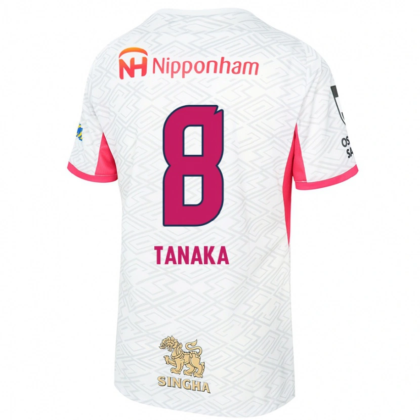 Danxen Kinderen Tomoko Tanaka #8 Wit Sakura Roze Uitshirt Uittenue 2025/26 T-Shirt