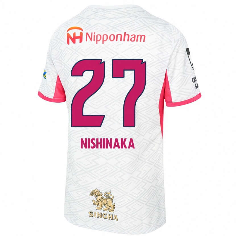 Danxen Kinderen Maho Nishinaka #27 Wit Sakura Roze Uitshirt Uittenue 2025/26 T-Shirt