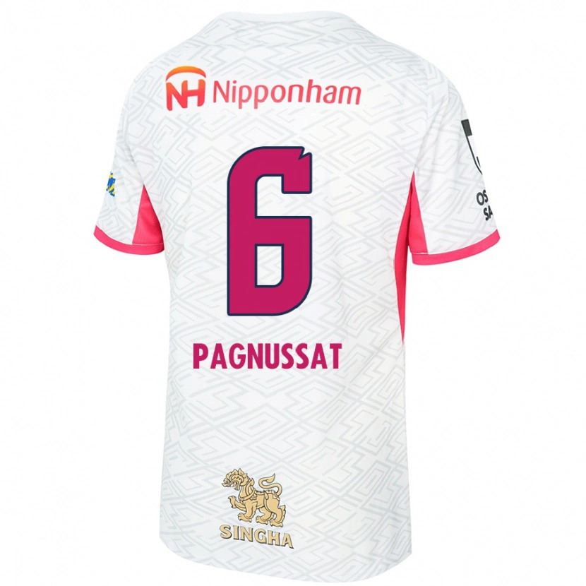 Danxen Kinderen Tiago Pagnussat #6 Wit Sakura Roze Uitshirt Uittenue 2025/26 T-Shirt