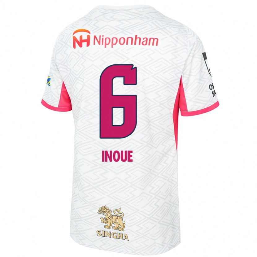 Danxen Kinderen Hina Inoue #6 Wit Sakura Roze Uitshirt Uittenue 2025/26 T-Shirt