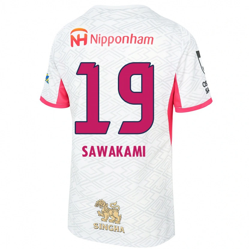 Danxen Kinderen Ryuji Sawakami #19 Wit Sakura Roze Uitshirt Uittenue 2025/26 T-Shirt