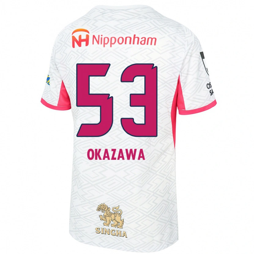 Danxen Kinderen Kosei Okazawa #53 Wit Sakura Roze Uitshirt Uittenue 2025/26 T-Shirt